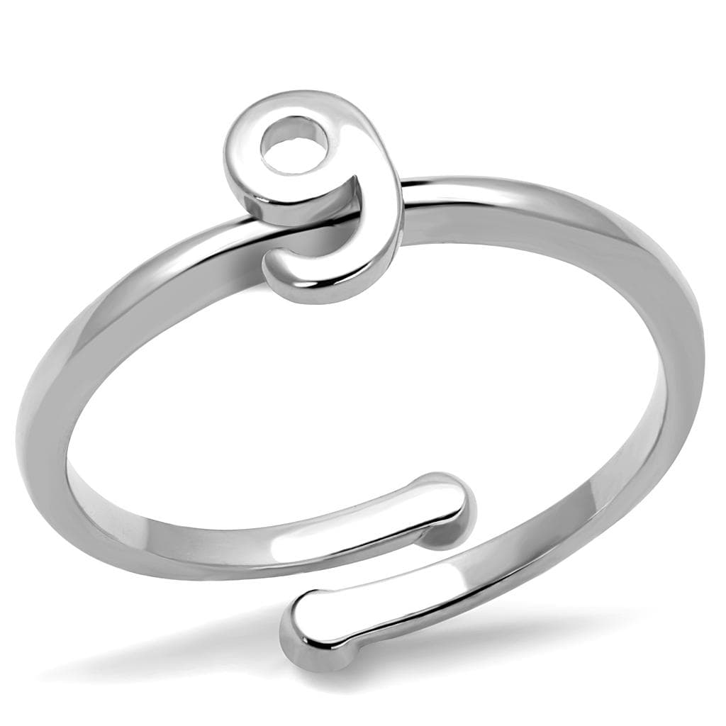 Brass Silver Script Number 9 Toe Ring LO4037