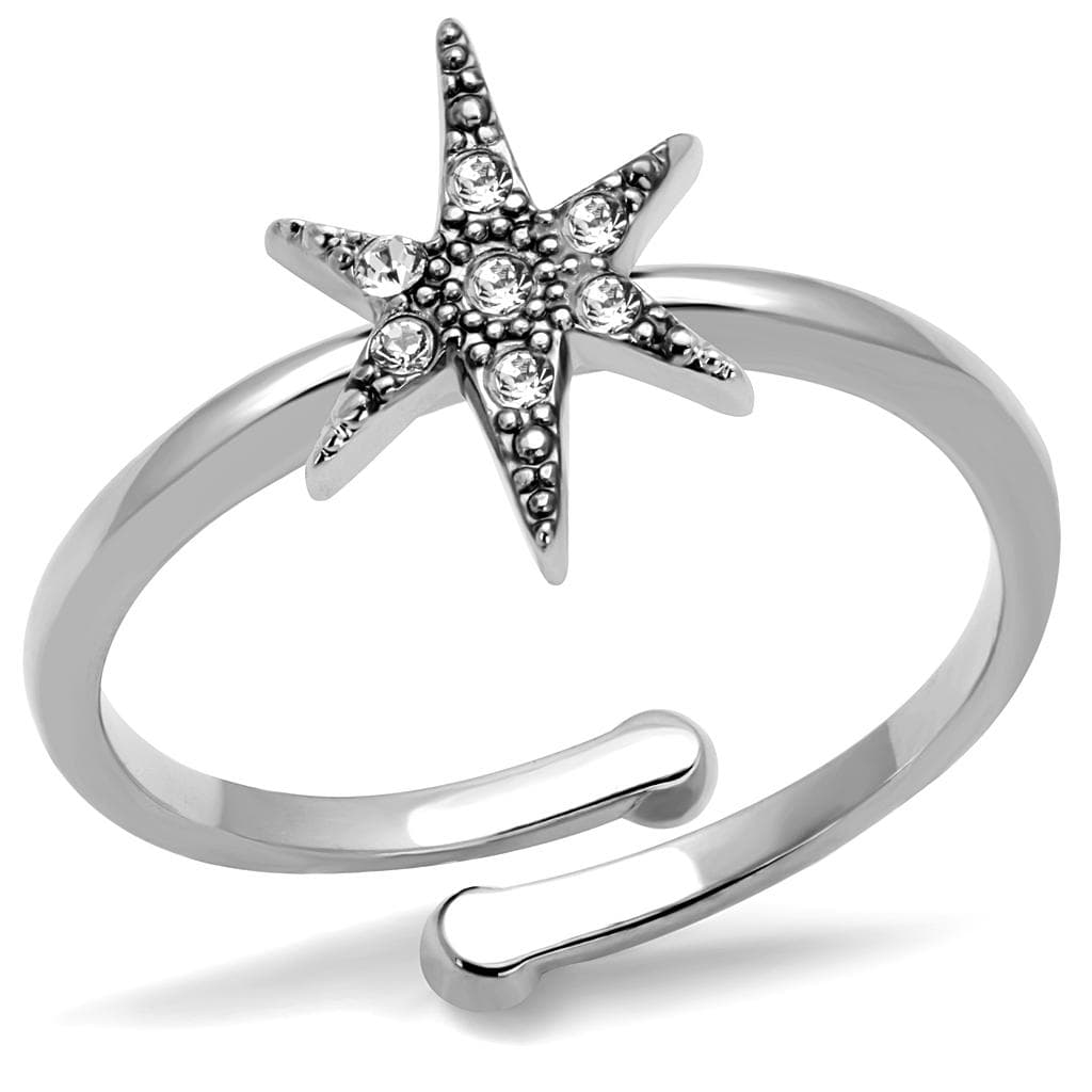 Brass Silver CZ Starburst Star Toe Ring | The Stainless Jewelry