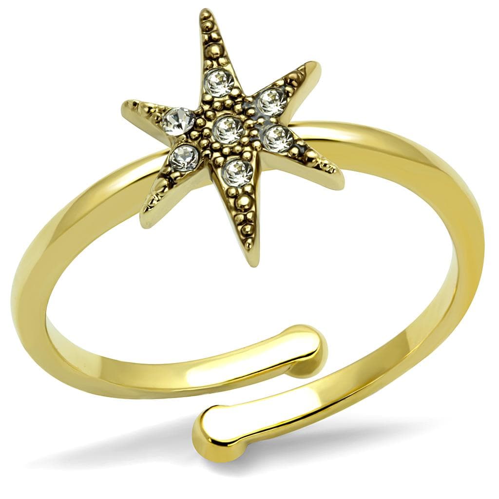 Brass Gold CZ Starburst Star Toe Ring | The Stainless Jewelry