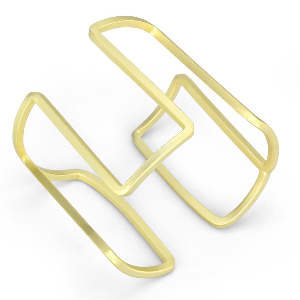 Brass Gold Geometric Abstract Link Cuff Bangle Bracelet