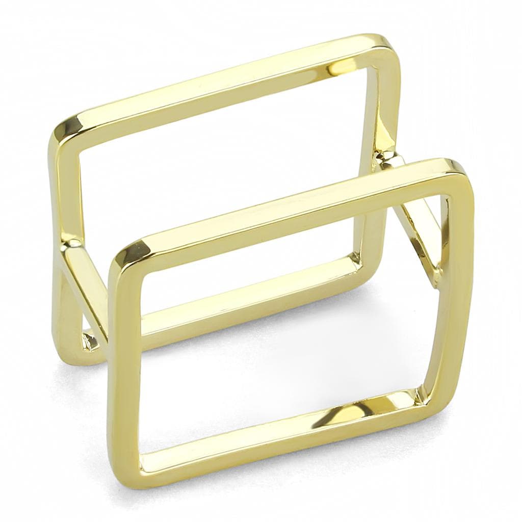 Brass Gold Geometric Rectangle Open Ring | The Stainless Jewelry