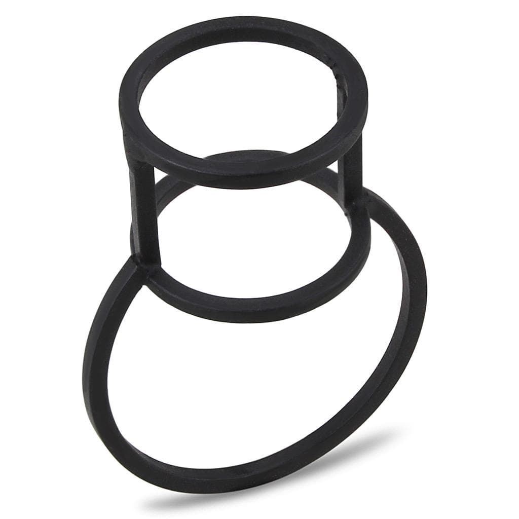 Brass Black IP Double Circle Open Ring | The Stainless Jewelry