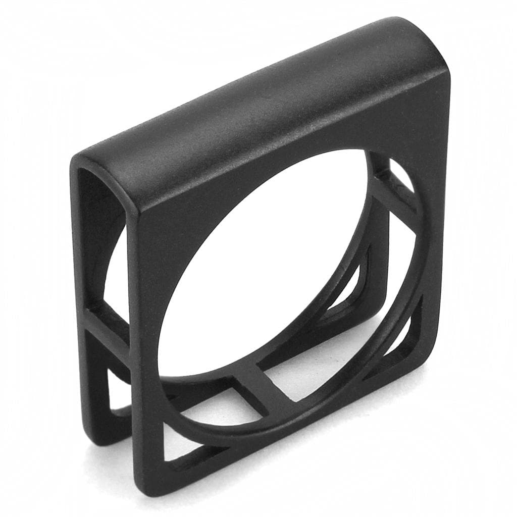 Brass Black IP Geometric Square Cage Ring | The Stainless Jewelry