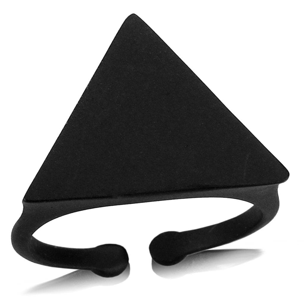 Brass Black IP Geometric Triangle Open Ring