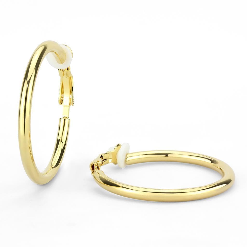 Brass Gold Polished Classic Hoop Earrings | The Stainless Jewelry