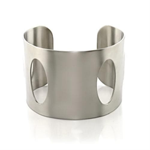 Stainless Steel Silver Polished Plain Wide Cuff Bangle Bracelet