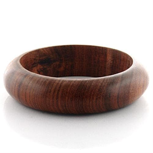 Stainless Steel Dark Wood Wide Bangle Bracelet