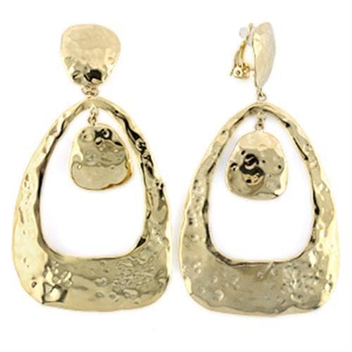 Brass Gold Hammered Teardrop Drop Earrings
