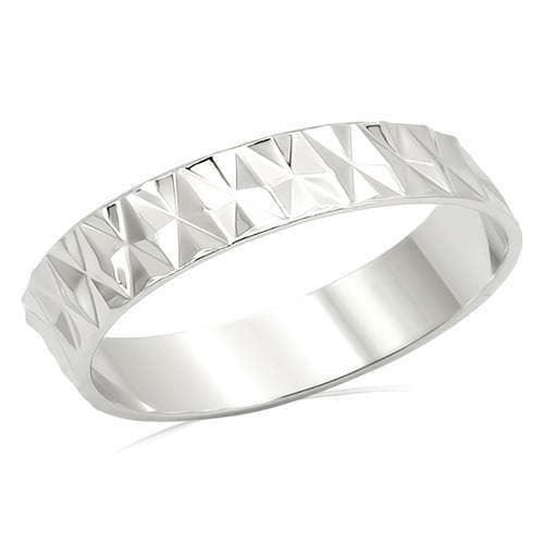 Brass Silver Diamond Cut Chevron Band Ring
