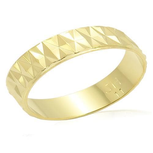 Brass Gold Diamond Cut Faceted Band Ring | The Stainless Jewelry