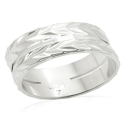 Brass Silver Diamond Cut Leaf Band Ring | The Stainless Jewelry