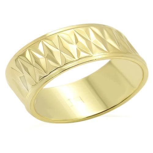 Brass Gold Diamond Cut Faceted Wide Band Ring
