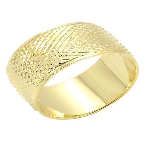 Brass Gold Diamond Cut Mesh Wide Band Ring