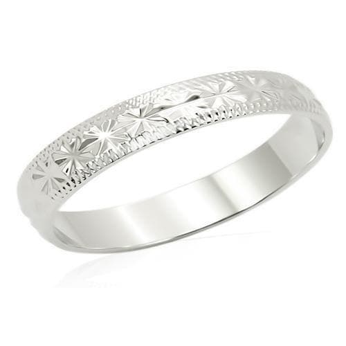 Brass Silver Engraved Floral Band Ring | The Stainless Jewelry