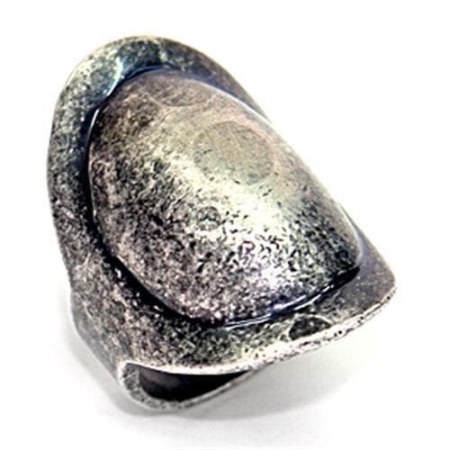 Brass Antique Silver Rustic Dome Cocktail Ring