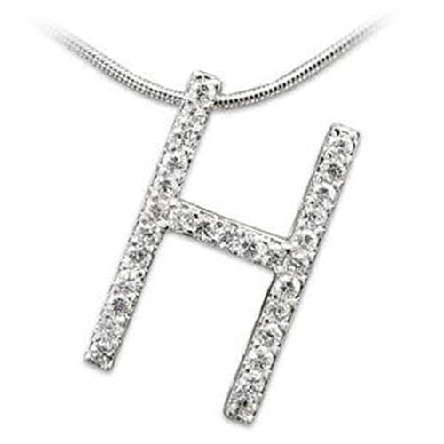 Sterling Silver Letter H Initial Pendant | The Stainless Jewelry