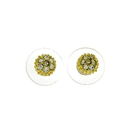 Brass Gold CZ Cluster Round Stud Earrings | The Stainless Jewelry