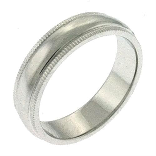 Brass Silver Milgrain Matte Wedding Band Ring