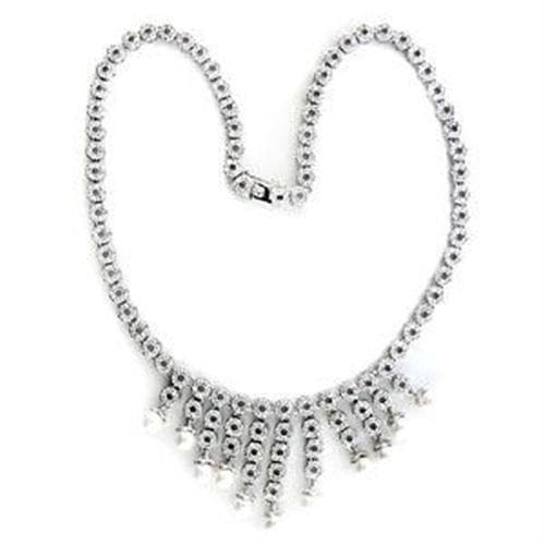 Sterling Silver CZ Round Bezel Fringe Collar Necklace