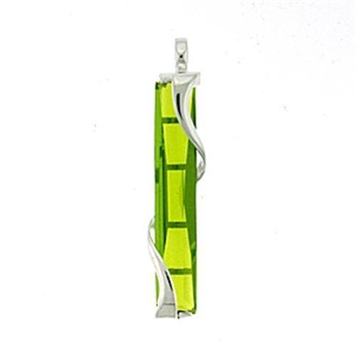 Sterling Silver Green Peridot Crystal Bar Pendant