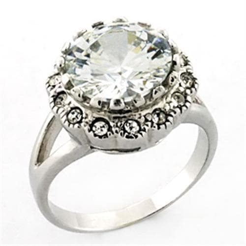 Sterling Silver CZ Round Halo Solitaire Ring