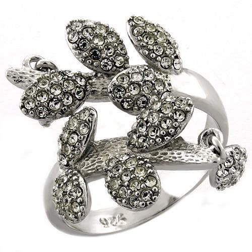 Sterling Silver Marcasite Starfish Pave Bypass Ring