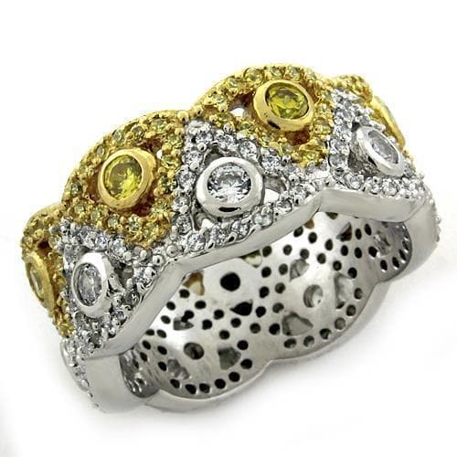 Sterling Silver Gold Yellow CZ Leopard Panther Head Cocktail Ring
