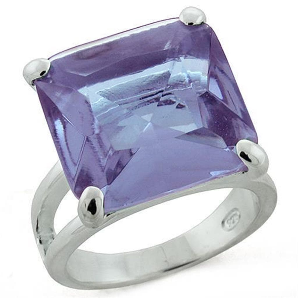 Sterling Silver Tanzanite Purple CZ Princess Solitaire Ring