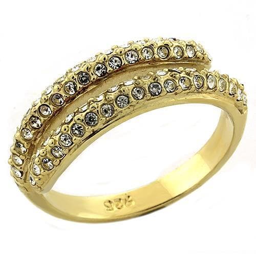 Sterling Silver Gold CZ Pave Eternity Wide Band Ring
