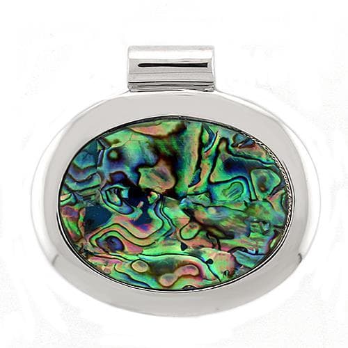 Sterling Silver Abalone Shell Oval Cabochon Pendant