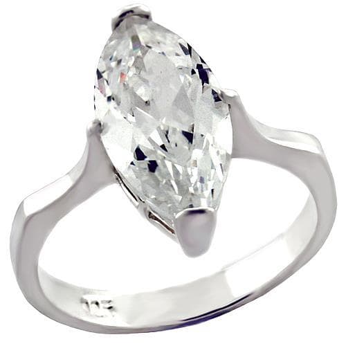Sterling Silver CZ Marquise Oversized Solitaire Ring