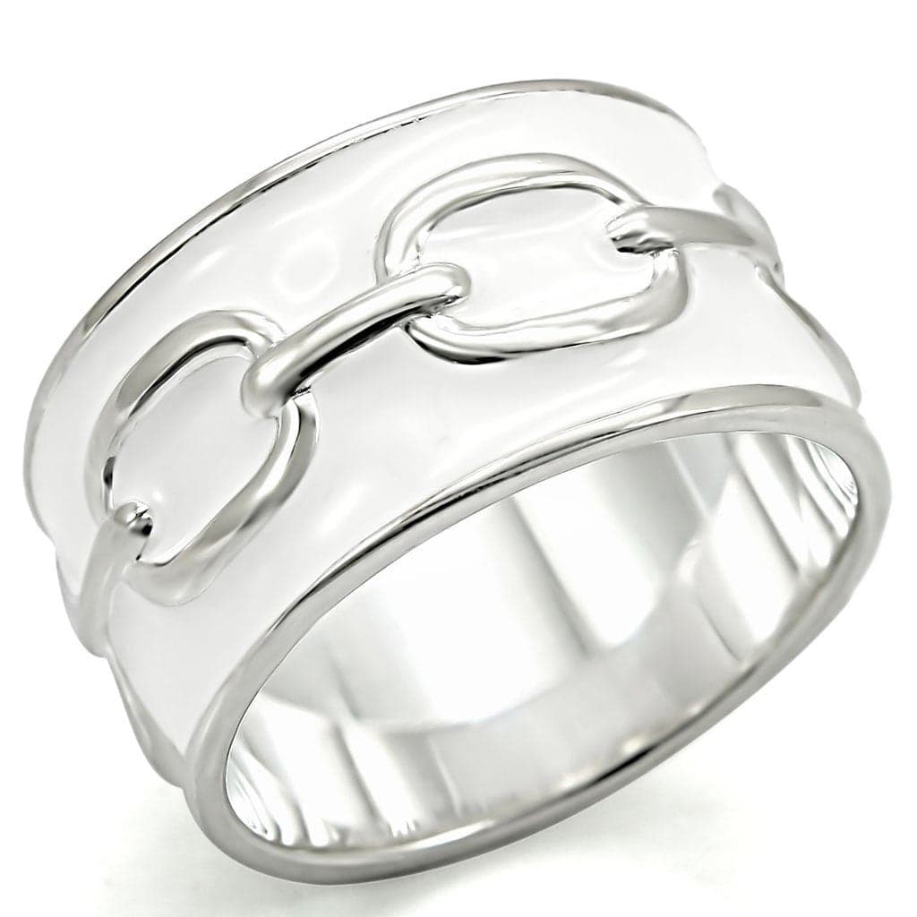 Sterling Silver Polished Chain Link Wide Band Ring