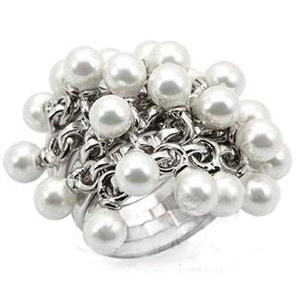 Sterling Silver White Pearl Cluster Grape Cocktail Ring