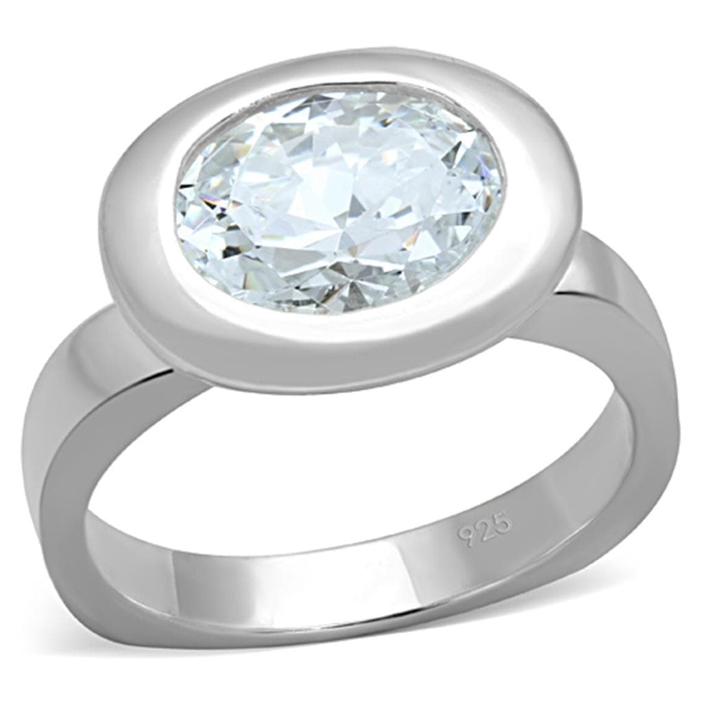 Sterling Silver Oval Classic Solitaire Ring