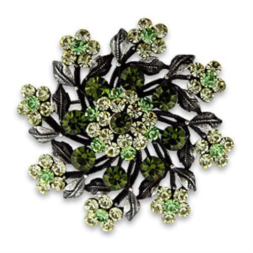 Brass Crystal Leaf Wreath Brooch | The Stainless Jewelry