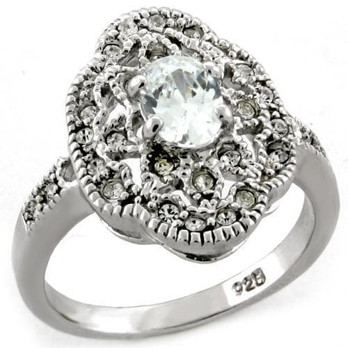 Sterling Silver Oval Halo Vintage Ring | The Stainless Jewelry