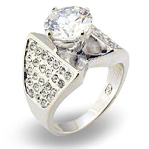 Sterling Silver Gold CZ Round Pave Geometric Signet Ring
