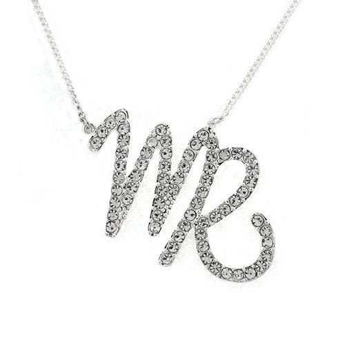 Brass CZ Virgo Symbol Pendant | The Stainless Jewelry
