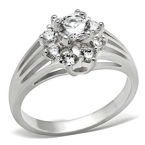 Sterling Silver Round Solitaire Accent Ring
