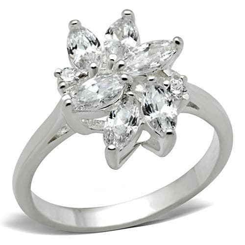 Sterling Silver CZ Snowflake Cluster Ring | The Stainless Jewelry