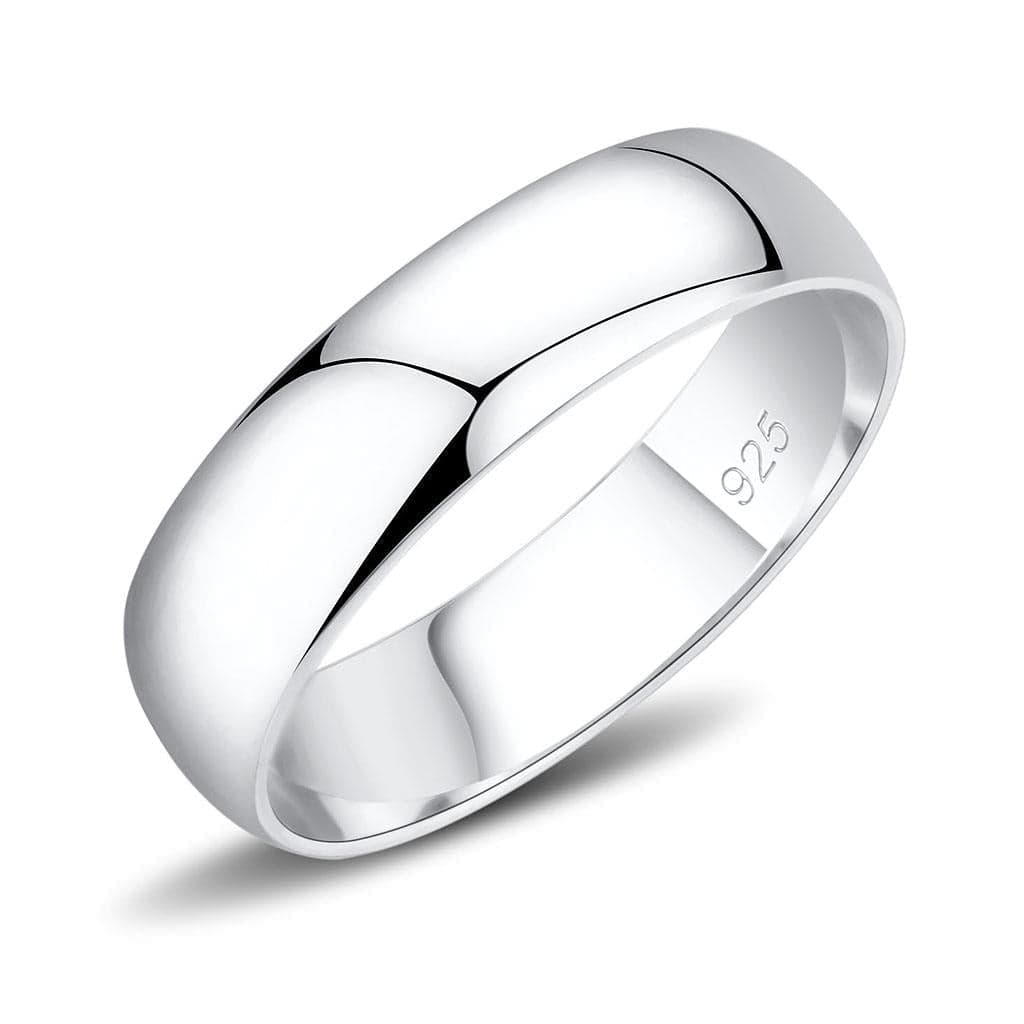 Sterling Silver Polished Classic Wedding Band Ring