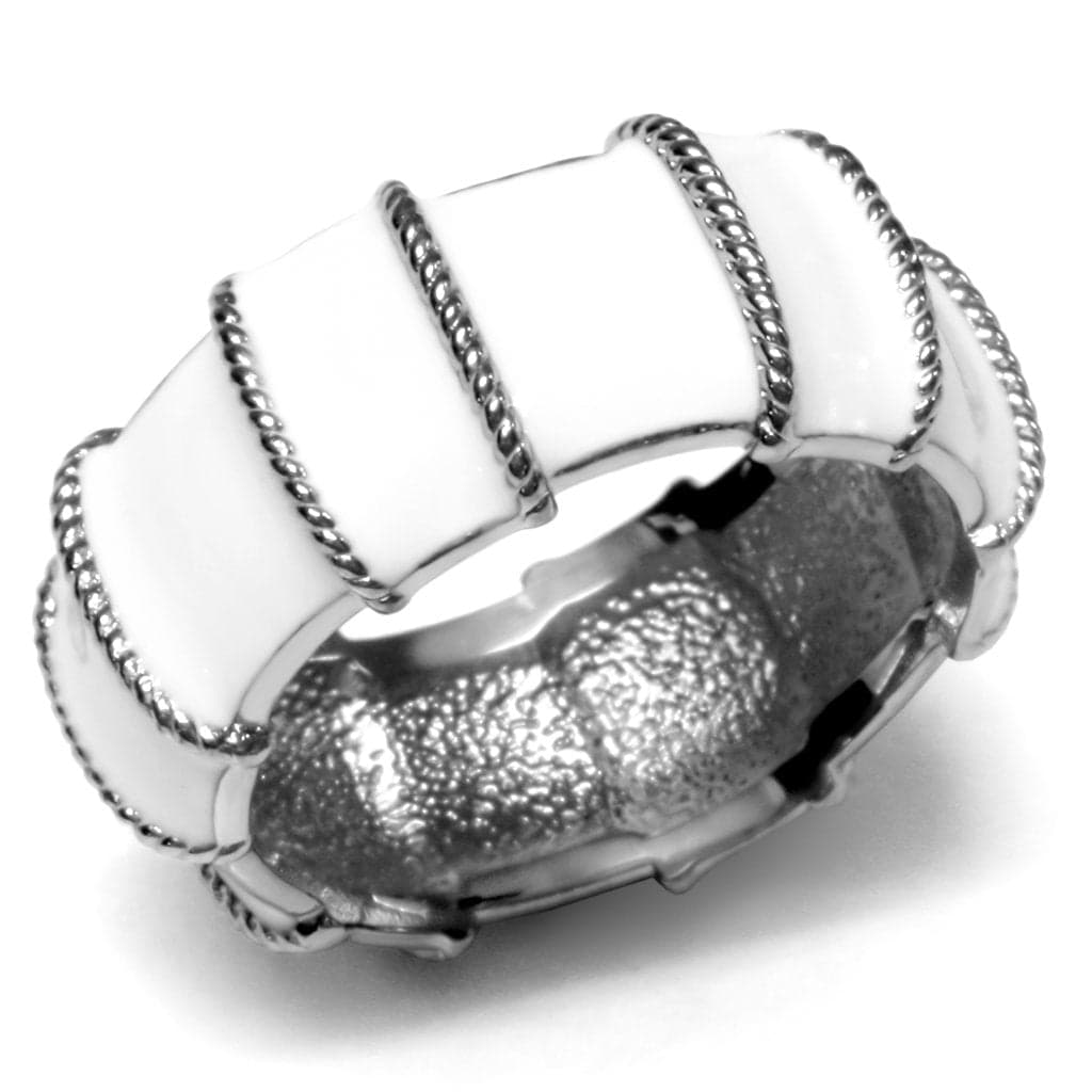 Stainless Steel Stainless Steel Textured Rope Edge Wide Cuff Ring