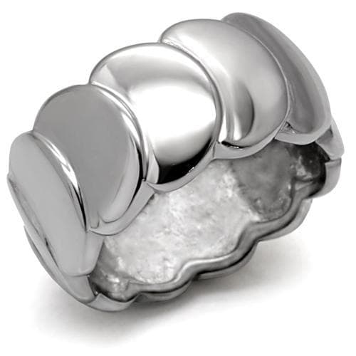 Stainless Steel Polished Heart Multi Dome Ring