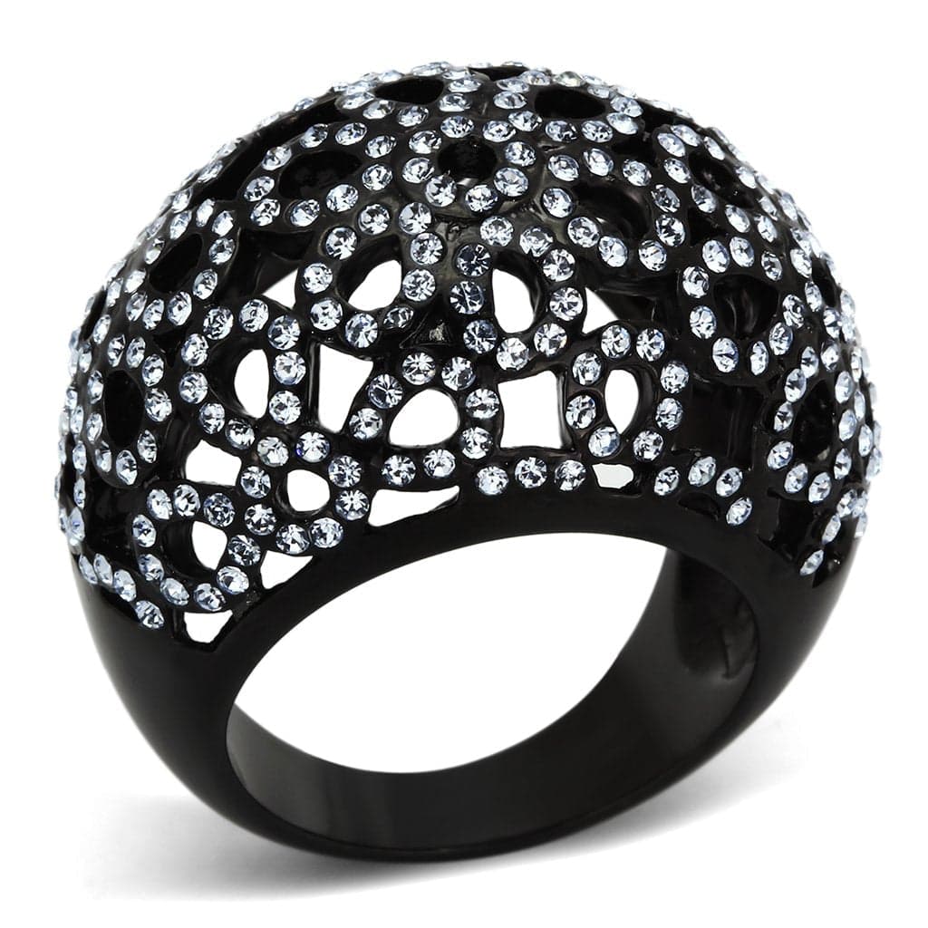 Stainless Steel Black Dome Cluster Ring | The Stainless Jewelry