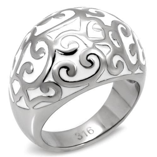 Stainless Steel Filigree Scroll Open Work Dome Ring