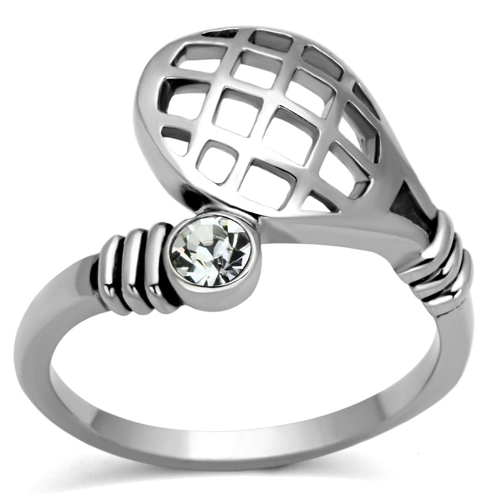 Stainless Steel CZ Grid Band Ring | The Stainless Jewelry