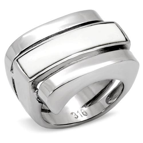 Stainless Steel Polished Wide Two Tier Band Ring
