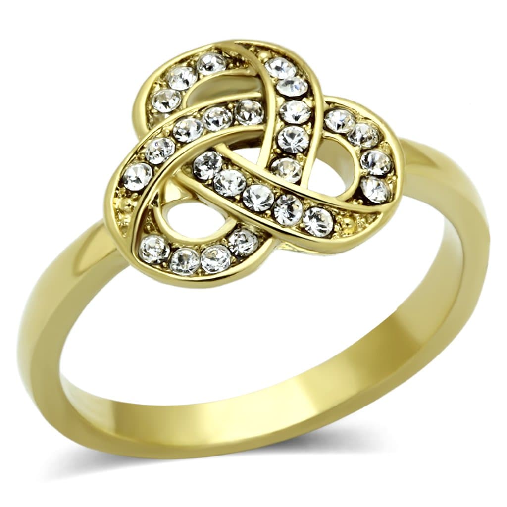 Stainless Steel Gold CZ Celtic Knot Ring | The Stainless Jewelry