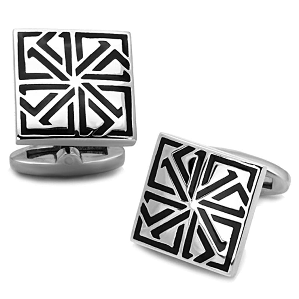 Stainless Steel Sunburst Star Cufflink | The Stainless Jewelry