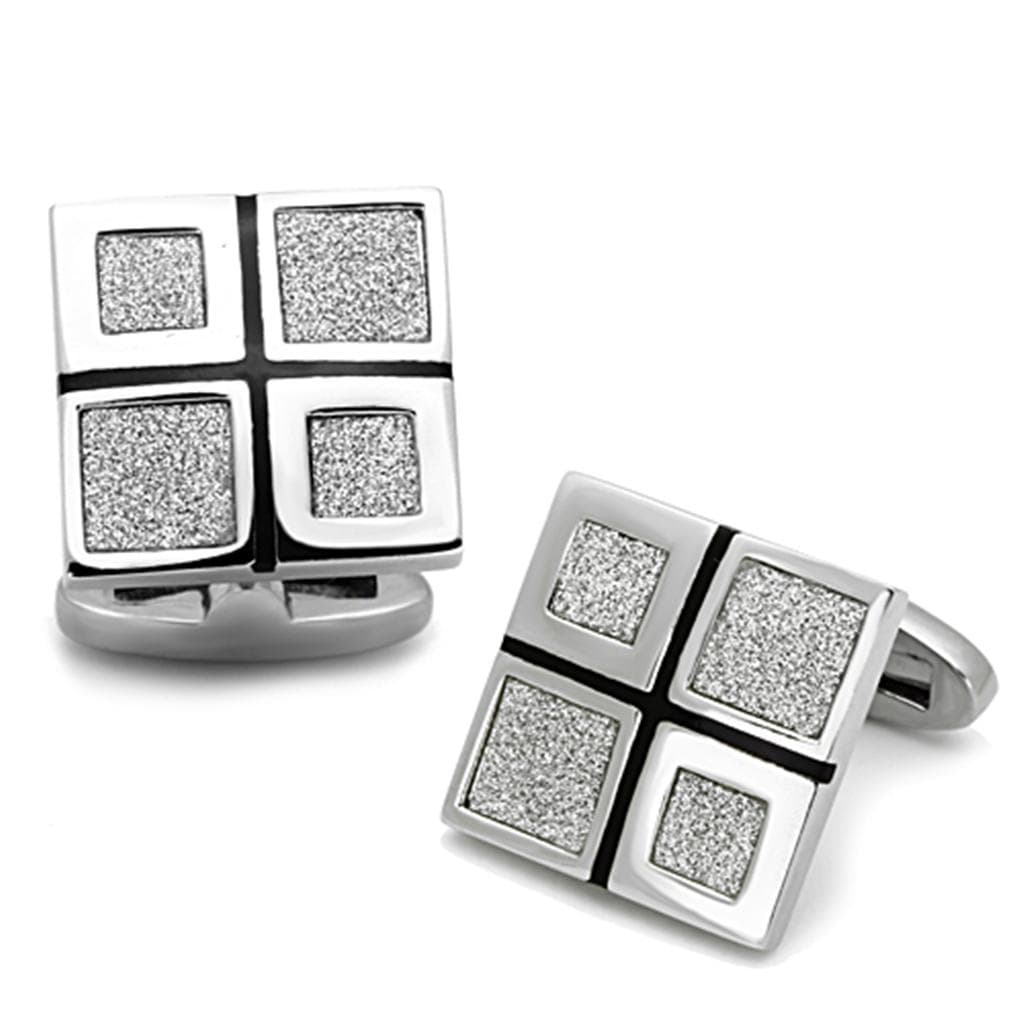 Stainless Steel Cross Grid Cufflink | The Stainless Jewelry